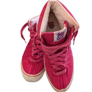 K-Swiss Retro High Top Sneakers Y2K Athleisure Women 8.5 Active Comfy Cloth Pink